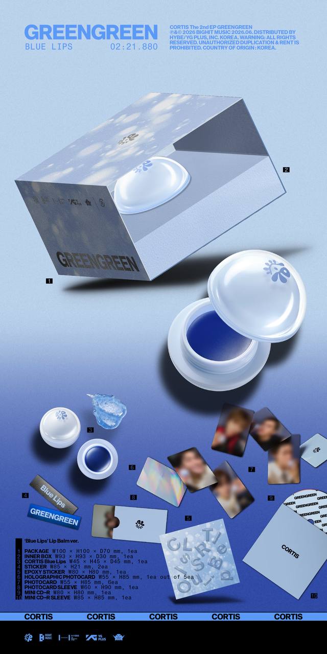 (PRE-ORDER) CORTIS - The 2nd EP [GREENGREEN] (Blue Lips Lip Balm ver.)