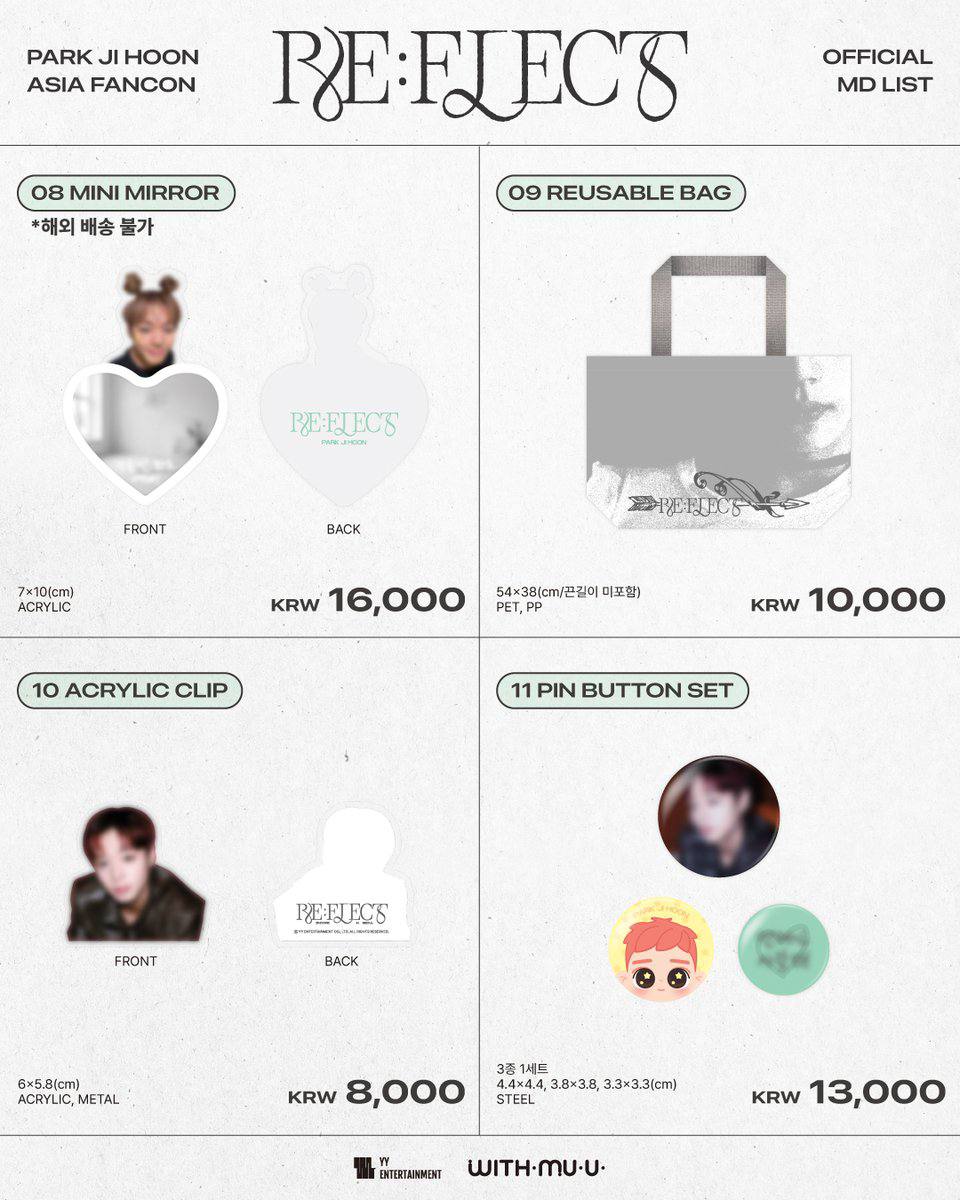 (PRE-ORDER) PARK JI HOON - 2026 Asia Fancon [RE:FLECT] Encore In Seoul Official MD