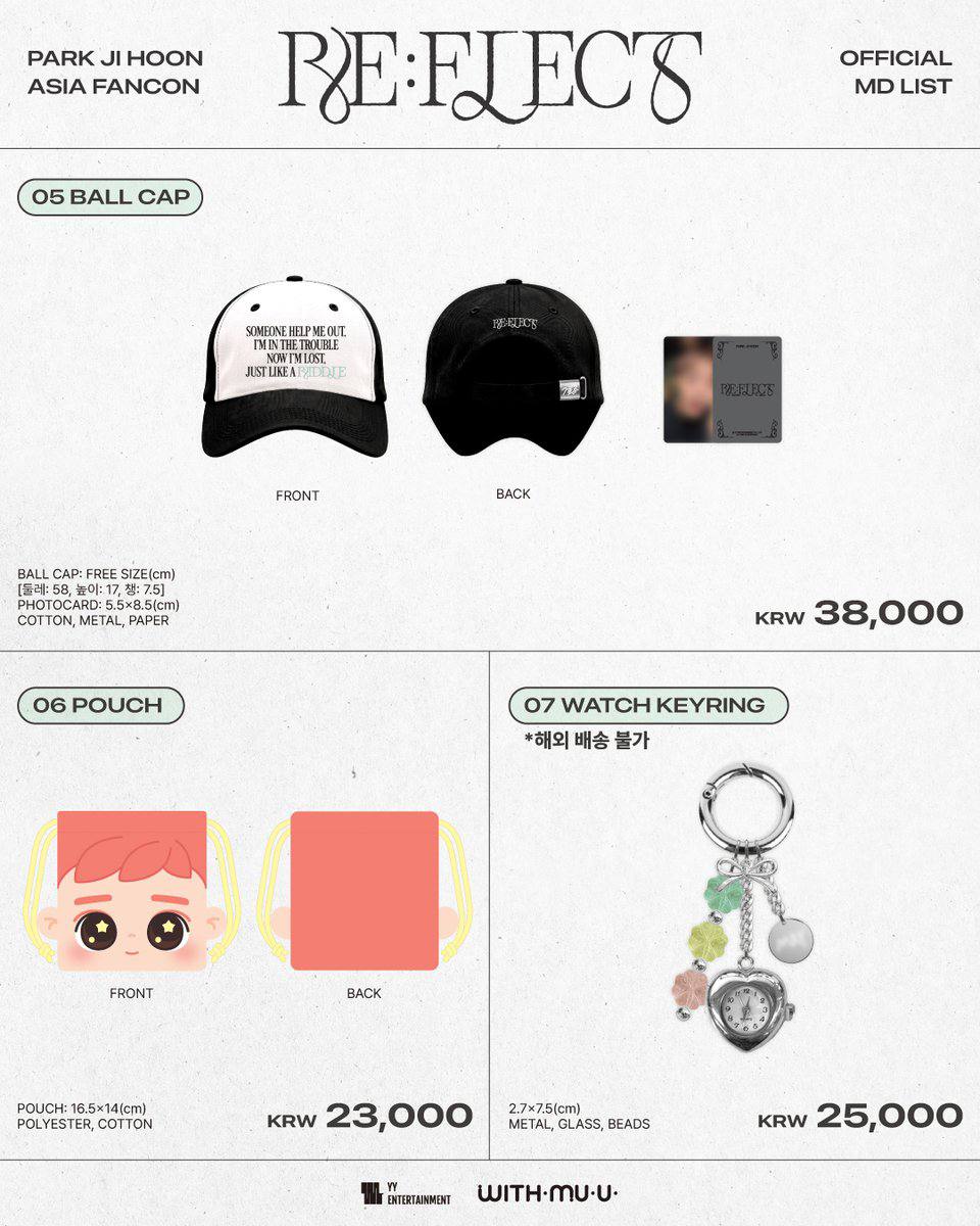 (PRE-ORDER) PARK JI HOON - 2026 Asia Fancon [RE:FLECT] Encore In Seoul Official MD