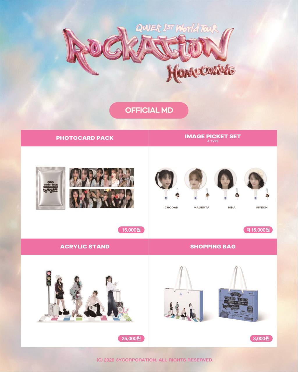 (PRE-ORDER) QWER - 1st World Tour Encore In Seoul [ROCKNATION : HOMECOMING] Official MD