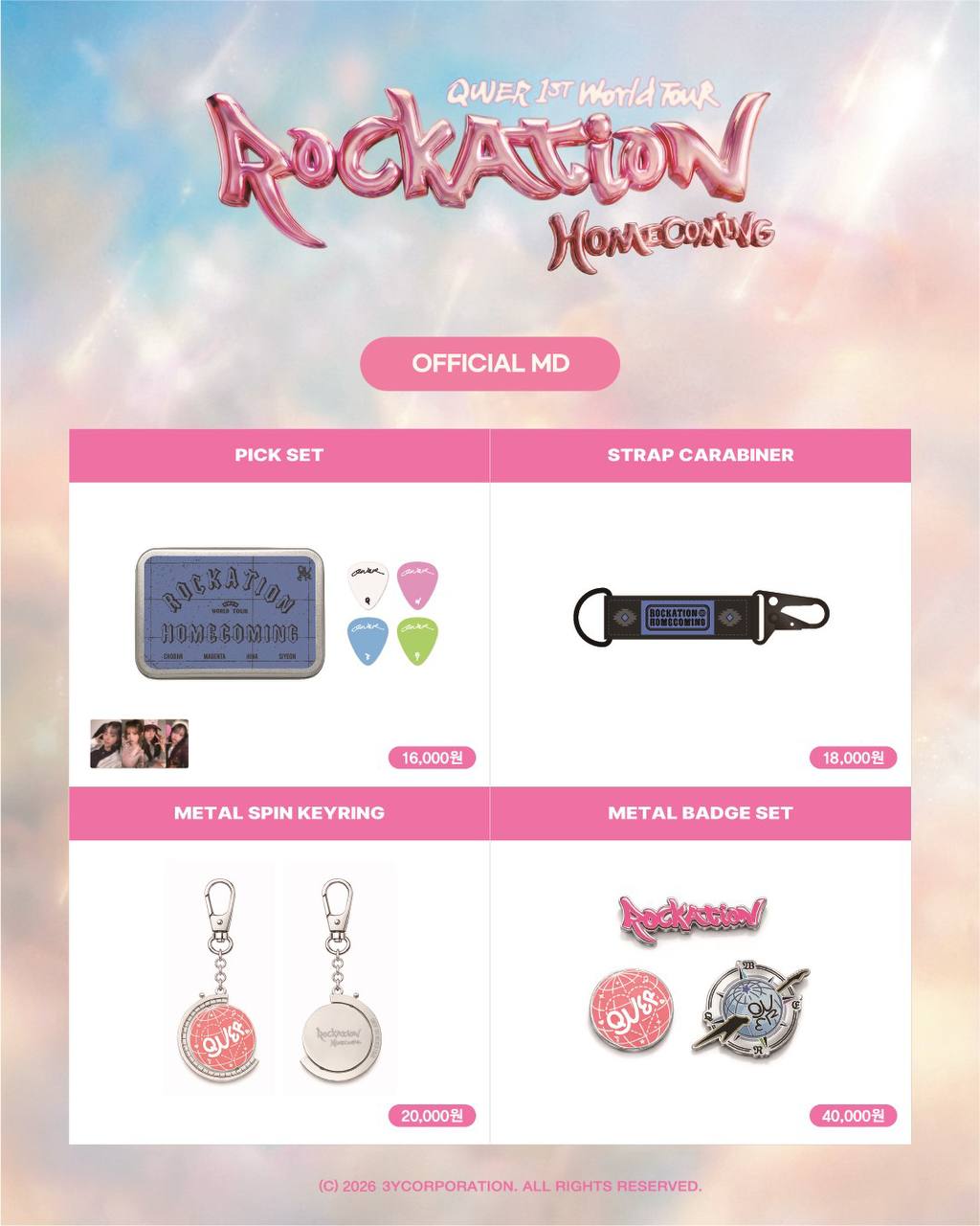 (PRE-ORDER) QWER - 1st World Tour Encore In Seoul [ROCKNATION : HOMECOMING] Official MD