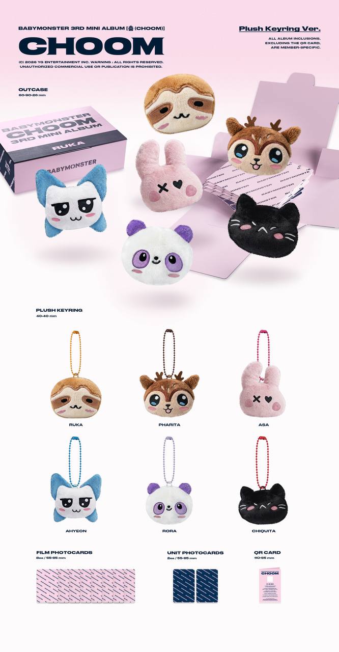 (PRE-ORDER) BABYMONSTER - 3rd Mini Album [CHOOOM] (Plush Keyring ver.)